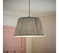 ValueLights Saffira Pleat Taper Chevron Easy Fit Pendant Lamp Shade in Navy | Size: Large ValueLights Navy Large