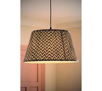 Valuelights Saffira Pleat Taper Chevron Easy Fit Pendant Lamp Shade And Bulb In Navy Navy