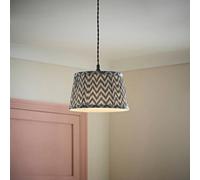 ValueLights Saffira Pleat Taper Chevron Easy Fit Pendant Lamp Shade & Bulb in Navy | Size: Small ValueLights Navy Small