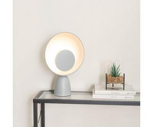 Valuelights Saffy Matt Grey Metal Integrated Led Metallic Shade Table Lamp