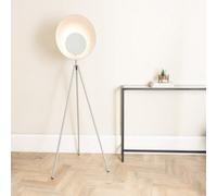 Valuelights Saffy Matt Grey Metal Integrated Led Tripod Metallic Shade Floor Lamp