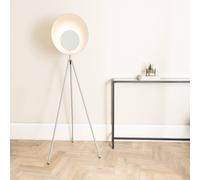 Valuelights Saffy Metal Integrated Led Tripod Metallic Shade Floor Lamp In Grey Grey One Size
