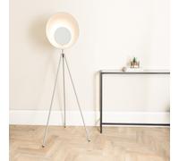 Saffy Metal Integrated LED Tripod Metallic Shade Floor Lamp ValueLights Grey One Size