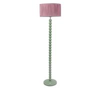 Bobbins Sage Green Floor Lamp with Ruched Pleated Drum Lamp Shade ValueLights Light Pink One Size