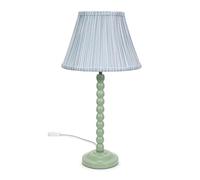 Bobbins Sage Green Table Lamp with Tapered Fabric Pleasted Shade and LED Bulb ValueLights Baby Blue One Size