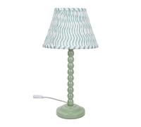 Bobbins Sage Green Table Lamp with Tapered Fabric Pleasted Shade and LED Bulb ValueLights Green One Size