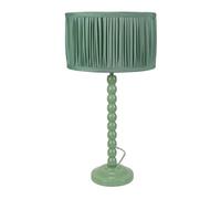 Bobbins Sage Green Table Lamp with Ruched Pleated Drum Lamp Shade ValueLights Pale Green One Size