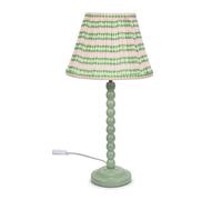 Bobbins Sage Green Table Lamp with Tapered Fabric Pleasted Shade and LED Bulb ValueLights Baby Pink One Size