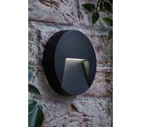 Valuelights Sam Matte Black Circle Ip65 Led Outdoor Wall Light Black