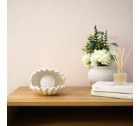 Valuelights Sammie White Ceramic Shell Shaped Pearl Table Lamp White