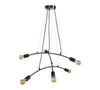 MiniSun | Industrial 6 Way Matt Black Suspended Cross Over Ceiling Pendant Light Fitting | Pendant Lights, Home Décor & Improvement Essential