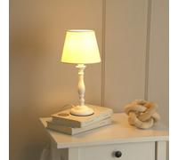 ValueLights | Pair of White Wood Candlestick Bedside Table Lamp with a Tapered Lampshade Living Room Bedroom Light | Table Lamps, Home Décor & Improvement Essential