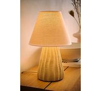 Valuelights Saskia Natural Textured Ceramic Table Lamp With Tapered Lamp Shade And Led Bulb In Cream Cream One Size