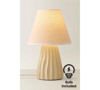 ValueLights Saskia Tapered Lamp Shade Natural Ceramic LED Table Lamp - Size: 31 x 20 x 20cm - Cream - Wilko