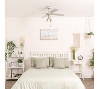 Valuelights Scimitar 42" 4 Blade Chrome & Black Ceiling Fan With Cool Led