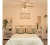 Scimitar 4 Way Silver Ceiling Fan Light ValueLights Silver One Size