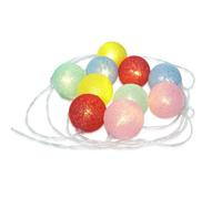 ValueLights | Set of 10 Battery Powered Colourful Ball Fairy String Lights, Decoration Fairy Lights, String Lights for Kids Bedroom | Wall Lights & Home Improvements Essential