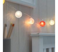 ValueLights | Set of 10 Battery Powered Colourful Ball Fairy String Lights, Decoration Fairy Lights, String Lights for Kids Bedroom | Wall Lights & Home Improvements Essential