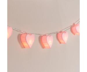 ValueLights Set of 10 Kids Battery Powered Fairy String Lights with Hearts in Light Pink ValueLights Light Pink