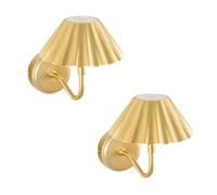 Avery Set of 2 Rechargeable Easy Fit Wall Light Fittings ValueLights Gold One Size