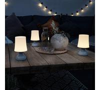 MiniSun | Wireless LED Grey Touch Table Lamps with a White Tapered Shade | Table Lamps, Home Décor & Improvement Essential | Pack of 3