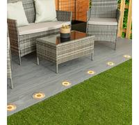 Valuelights Set Of 6 - Solar Decking Lights, Solar Powered Ground Lights Garden Path Lighting, Warm White