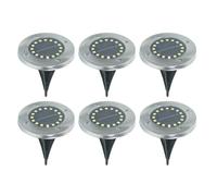 Set of 6 - Solar Decking Lights, Solar Powered Ground Stake Lights Garden Patio Path Lighting, Warm White