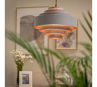 MiniSun | Modern Grey and Copper 7 Tier Pendant Drum Light Shade | Pendant Lights, Home Décor & Improvement Essential | 45cm Shade Width
