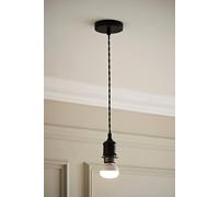 Valuelights Shaw Adjustable Drop Rechargeable Ceiling Pendant Light Fitting In Black Black