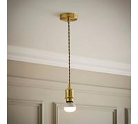 Valuelights Shaw Brushed Gold Rechargeable Ceiling Pendant Light Fitting
