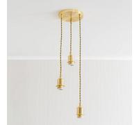 Valuelights Shaw Cluster Drop 3 Way Brushed Gold Adjustable Pendant Ceiling Light