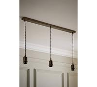 ValueLights Shaw Diner Bar 3 Drop Brass Chrome Gold Black Adjustable Ceiling Light in Bronze ValueLights Bronze