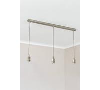 Valuelights Shaw Diner Bar 3 Drop Brass Chrome Gold Black Adjustable Ceiling Light In Silver Silver