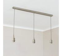 ValueLights Shaw Diner Bar 3 Drop Chrome Gold Black Adjustable Ceiling Light in Silver ValueLights Silver