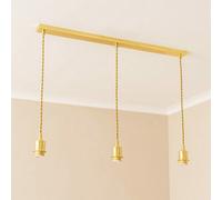 Valuelights Shaw Diner Bar 3 Drop Brushed Gold Adjustable Pendant Ceiling Light