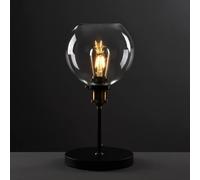 Sheridan Pair of Industrial Glass Bowl Gold Trim Black Table Lamps ValueLights Black One Size