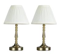 Valuelights Sienna Pair Of Touch Table Lamps With Pleated Shade