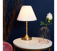 Valuelights Sienna Touch Table Lamp With Pleated Shade And Bulb