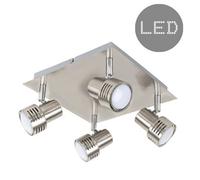ValueLights Silver Ceiling Bar Spotlight With 4 x GU10 Warm White Bulbs ValueLights Silver