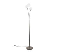 ValueLights | Silver Chrome 3 Way Triple Stem Floor Lamp with White Frosted Glass Globe Shades Light | Floor Lamps & Torchieres, Home Décor & Improvement Essential | Includes Bulb
