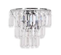 ValueLights | Silver Chrome and Clear Acrylic Jewel Droplet Wall Light Fitting | Wall Lamps & Sconces, Home Décor & Improvement Essential | Includes Bulb
