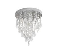 Lara Chrome Flush Chandelier Style Acrylic Droplet Ceiling Light with LED Bulb ValueLights Silver One Size