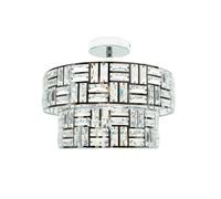ValueLights | Silver Chrome/Clear Acrylic Jewel Tiered Design Ceiling Light Fitting | Ceiling Lights, Home Décor Essential | Included LED Bulb | Includes Full Wired Fitting