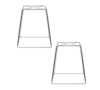 ValueLights | Silver Chrome Metal and Clear Glass Lantern Easy Fit Ceiling Light Shade | Lamp Shades, Home Décor & Improvement Essential | Pair of 2 | Includes Bulb | 180mm Shade Width