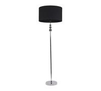 ValueLights | Silver Chrome Stacked Ball Single Stem Standing Floor Lamp with Black Drum Shade | Floor Lamps & Torchieres, Home Décor & Improvement Essential | Includes Bulb