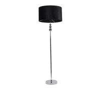 ValueLights | Silver Chrome Stacked Ball Single Stem Standing Floor Lamp with Black Velvet Shade | Floor Lamps & Torchieres, Home Décor & Improvement Essential | Includes Bulb