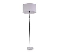 ValueLights | Silver Chrome Stacked Ball Single Stem Standing Floor Lamp with Grey Drum Shade | Floor Lamps & Torchieres, Home Décor & Improvement Essential | Includes Bulb