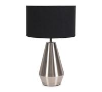 ValueLights | Silver Metal Touch Dimmer Table Lamp with Black Drum Shade | Home Décor, Bedside & Desk Lamp