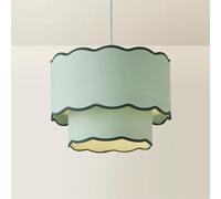 ValueLights | Sloane 2 Tier Green Colour Clash Scallop Ceiling Lamp Shade and Bulb | Shades, Home Décor & Improvement Essential | Bulb Included
