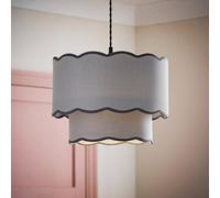 Valuelights Sloane 2 Tier Grey Colour Clash Scallop Ceiling Lamp Shade